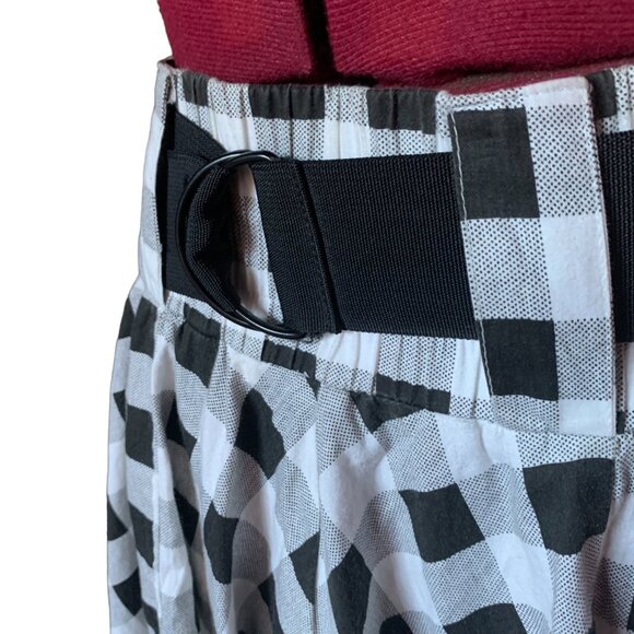 SUPREME BEING - Full Circle Skirt black and white plaid - Elastic Waist - small - Picture 8 of 11